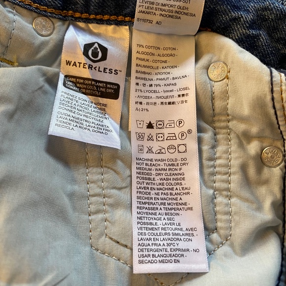 Levi's Premium Ribcage Straight Ankle jeans, distressed, blue - women's size 27 - Picture 13 of 13